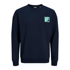 JACK & JONES Mikina 'FILO' námořnická modř / aqua modrá