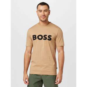 BOSS Black Tričko 'Tiburt' cappuccino / černá