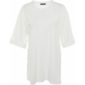 Trendyol Oversized tričko přírodní bílá