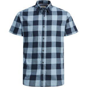 JACK & JONES Košile 'GINGHAM' modrá džínovina / světlemodrá