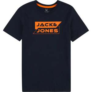 Jack & Jones Junior Tričko 'SHEAR' námořnická modř / oranžová