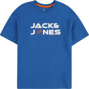 Jack & Jones Junior Tričko modrá / oranžová / bílá
