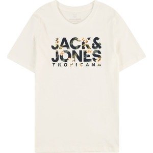 Jack & Jones Junior Tričko 'BECS' světle žlutá / smaragdová / jedle / bílá