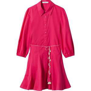 MANGO Košilové šaty 'Cornelia' pink / bílá