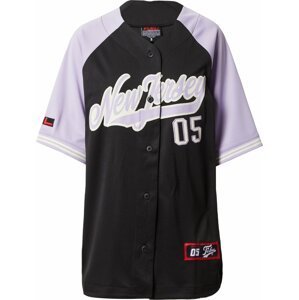 FUBU Tričko 'New Jersey Baseball' pastelová fialová / krvavě červená / černá / bílá
