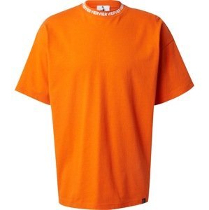 VIERVIER Tričko 'Beren' tmavě oranžová / bílá