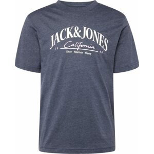 JACK & JONES Tričko 'PALMA' námořnická modř / bílá
