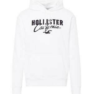 HOLLISTER Mikina černá / bílá