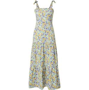 Dorothy Perkins Letní šaty 'Ditsy' zlatě žlutá / petrolejová / lenvandulová / světle fialová