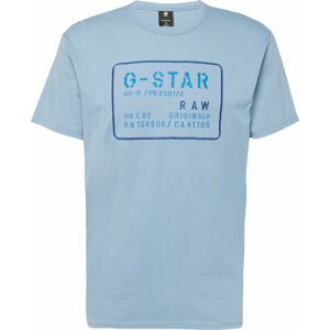 G-Star RAW Tričko 'Applique' modrá / světlemodrá