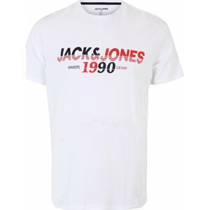 Jack & Jones Plus Tričko červená třešeň / černá / bílá