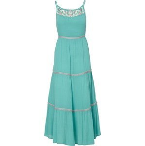 KOROSHI Letní šaty béžová / aqua modrá / růžová