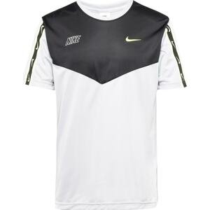 Nike Sportswear Tričko 'REPEAT' světle žlutá / světle šedá / černá