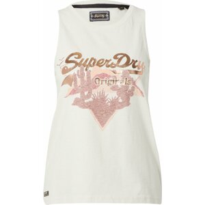 Superdry Top měděná / růžově zlatá / růže / offwhite