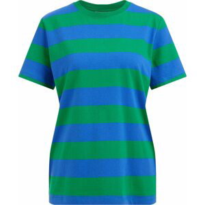 WE Fashion Tričko královská modrá / trávově zelená