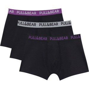 Pull&Bear Boxerky šedá / fialová / černá