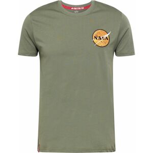 ALPHA INDUSTRIES Tričko 'NASA Davinci' žlutá / olivová / černá / bílá