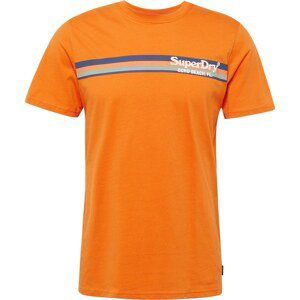 Superdry Tričko námořnická modř / šedá / oranžová / bílá