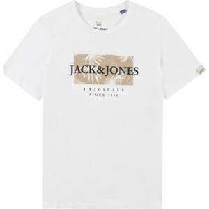 Jack & Jones Junior Tričko 'CRAYON' nažloutlá / námořnická modř / bílá