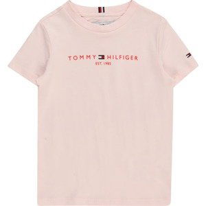 TOMMY HILFIGER Tričko námořnická modř / pudrová / oranžově červená / bílá