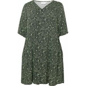 Fransa Curve Košilové šaty 'ELISE' světle zelená / tmavě zelená / bílá