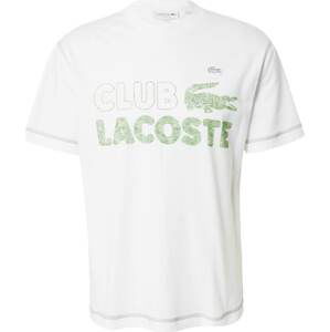 LACOSTE Tričko světle zelená / bílá