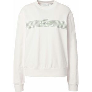 LACOSTE Mikina trávově zelená / offwhite