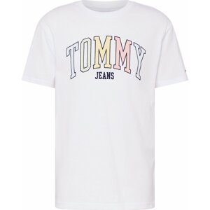 TOMMY HILFIGER Tričko pastelová modrá / světle žlutá / černá / bílá