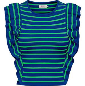 ONLY Tričko 'Sandy' enciánová modrá / svítivě zelená