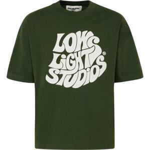 Low Lights Studios Tričko khaki / bílá