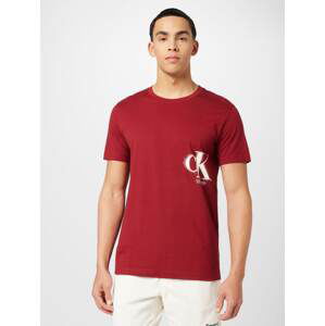 Calvin Klein Jeans Tričko červená / bílá