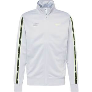 Nike Sportswear Mikina světle šedá / světle zelená / černá