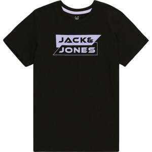 Jack & Jones Junior Tričko 'SHEAR' světle fialová / černá
