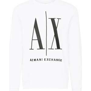 ARMANI EXCHANGE Mikina černá / bílá