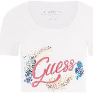 GUESS Tričko pink / bílá