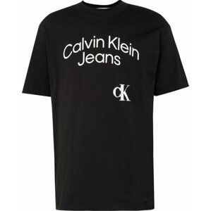 Calvin Klein Jeans Tričko černá / bílá