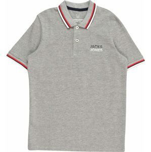 Jack & Jones Junior Tričko 'ATLAS' námořnická modř / šedý melír / červená / bílá