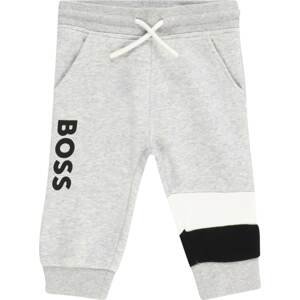 BOSS Kidswear Kalhoty šedá / černá / bílá