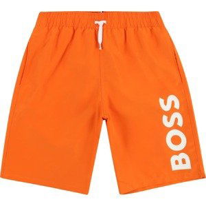 BOSS Kidswear Plavecké šortky oranžová / bílá