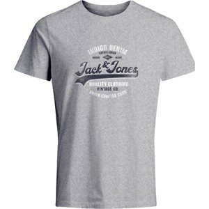 JACK & JONES Tričko 'BOOSTER' šedý melír / černá / bílá