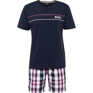BOSS Black Pyžamo krátké námořnická modř / pink / bílá