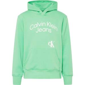 Calvin Klein Jeans Mikina mátová / bílá