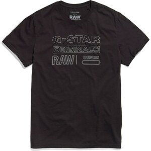 G-Star RAW Tričko černá / bílá