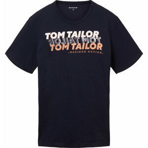 TOM TAILOR Tričko marine modrá / noční modrá / meruňková / bílá