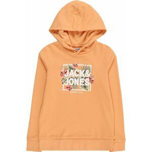 Jack & Jones Junior Mikina 'BECS' zelená / oranžová / starorůžová / bílá