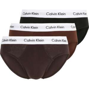 Calvin Klein Underwear Slipy kaštanově hnědá / tmavě hnědá / černá / bílá