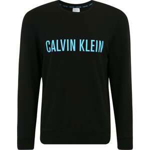 Calvin Klein Underwear Mikina aqua modrá / černá