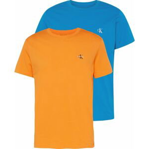 Calvin Klein Jeans Tričko kobaltová modř / jasně oranžová / černá / bílá