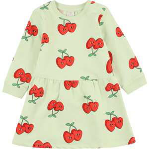 Lindex Šaty 'Cherry Hearts' zelená / světle zelená / červená / černá