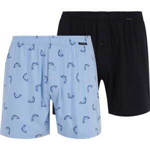 SCHIESSER Boxerky 'Fun Prints' námořnická modř / světlemodrá